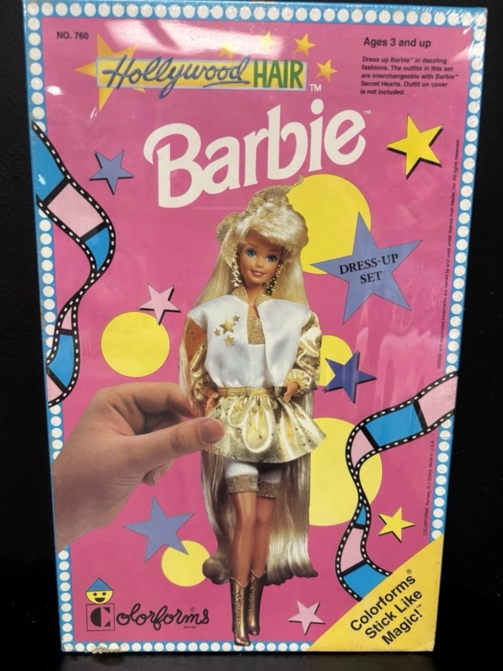 Colorforms Barbie Hollywood Hair Dress-Up Set No. 760 1987 Vintage